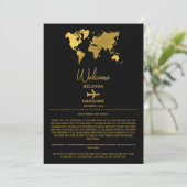 Hochzeitspass Gold Schwarz Reiseplan Programm (Stehend Vorderseite)