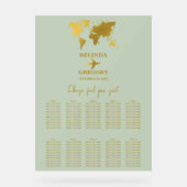 Hochzeitspass - Green Gold Seating Chart Acrylschild (Vorderseite)