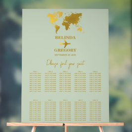 Hochzeitspass - Green Gold Seating Chart Acrylschild