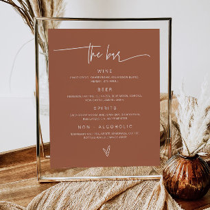 Hochzeitspass-Menü Bar Sign Empfang Poster G400