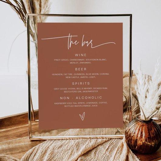 Hochzeitspass-Menü Bar Sign Empfang Poster G400