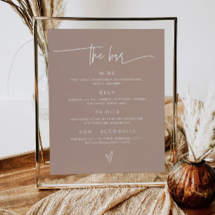 Hochzeitspass-Menü Bar Sign Empfang Poster G400