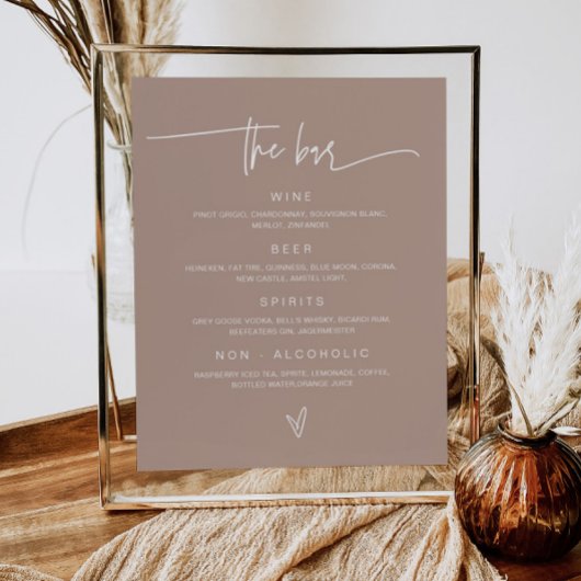 Hochzeitspass-Menü Bar Sign Empfang Poster G400