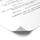 Hochzeitspass-Menü Bar Sign Empfang Poster G400 (Ecke)