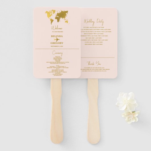 Hochzeitspass Rosa Gold Programm Fächer (Vorne und Hinten)