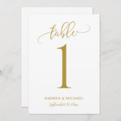 Hochzeitspass Tischnummer Goldkalligrafie (Vorne/Hinten)