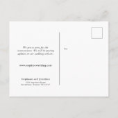 Hochzeitspause Foto Update Moderne Schrift Ankündigungspostkarte (Rückseite)