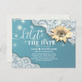 Hochzeitspause Löschen Sie das Datum Sonnenblumen Ankündigungspostkarte (Vorne/Hinten)