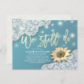 Hochzeitspause machen wir immer noch Sonnenblumen Ankündigungspostkarte (Vorne/Hinten)