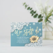 Hochzeitspause machen wir immer noch Sonnenblumen Ankündigungspostkarte (Stehend Vorderseite)