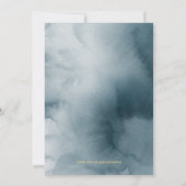 Hochzeitspause Marine und Gold Wasserfarbe Einladung (Rückseite)