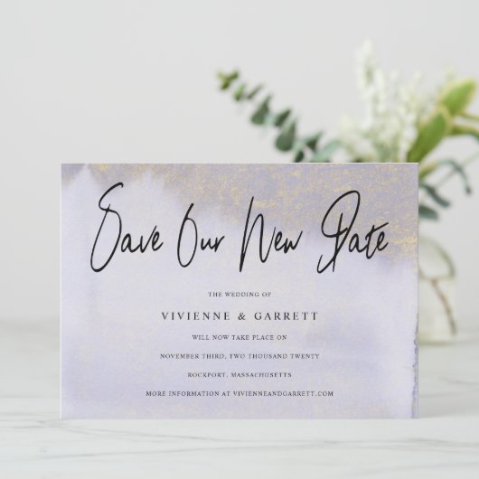 Hochzeitspause Rette unser neues Date Foto Save The Date (Stehend Vorderseite)