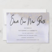 Hochzeitspause Rette unser neues Datum Magneteinladung (Vorderseite)