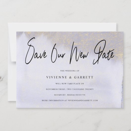 Hochzeitspause Rette unser neues Datum Magneteinladung (Vorderseite)