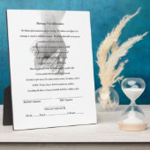 Hochzeitspaziergang Vow Renewal Tabletop Plaque mi Fotoplatte (Seite)