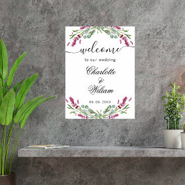 Hochzeitspazierlavender pink eucalyptus grün willk poster
