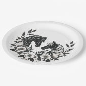 Hochzeitspferde mit Blume Pappteller (Schrägansicht)