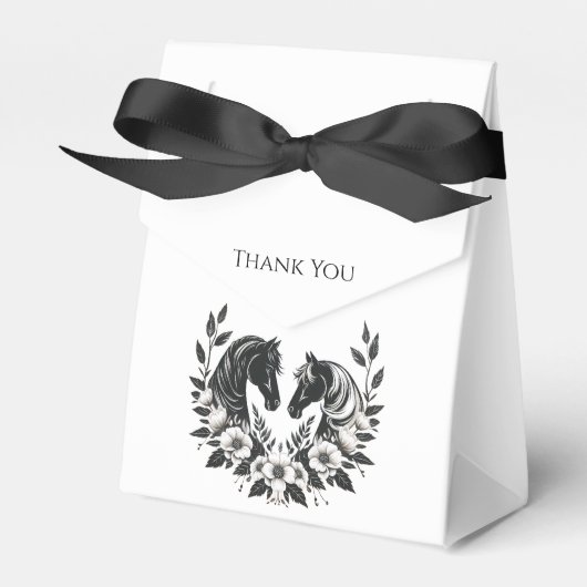 Hochzeitspferde und Blume Geschenkschachtel (Vorderseite)