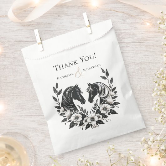Hochzeitspferde und Blume Geschenktütchen (Ausgeschnitten)