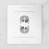 Hochzeitspferde und Blume Platzkarte (Außenseite Aufgefaltet)