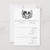 Hochzeitspferde und Blume RSVP Karte (Rückseite)
