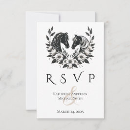 Hochzeitspferde und Blume RSVP Karte