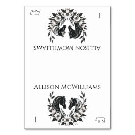 Hochzeitspferde und Blume - Schweinefleisch Tischnummer