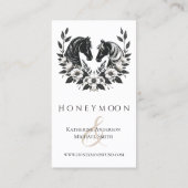 Hochzeitspferde und Blume Visitenkarte (Rückseite)