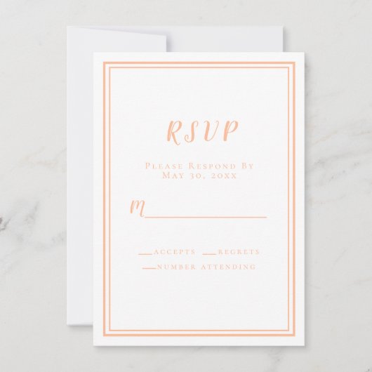 Hochzeitspfirsich & Weiß Moderne elegante UAWG Bei (Vorderseite)