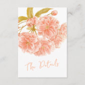 Hochzeitspfirsichbäume blühen Die Details flach Begleitkarte (Vorderseite)
