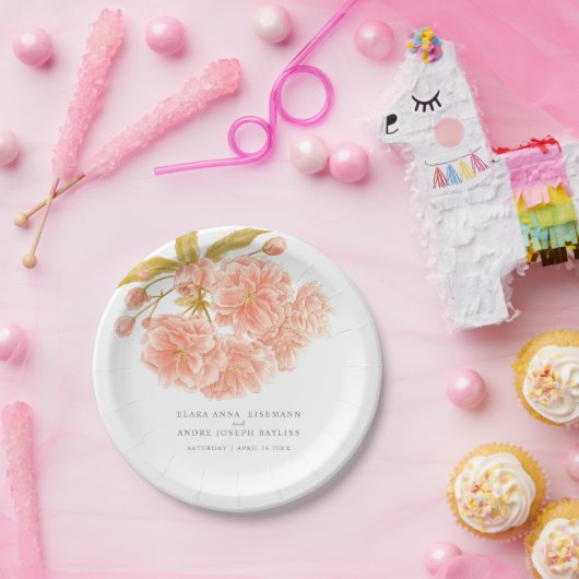 Hochzeitspfirsichblüte Pappteller (Party)