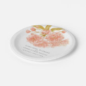 Hochzeitspfirsichblüte Pappteller (Schrägansicht)