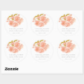 Hochzeitspfirsichblüte Runder Aufkleber (Blatt)