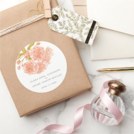 Hochzeitspfirsichblüte Runder Aufkleber
