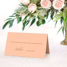 Hochzeitspfirsichbraun einfaches Skript Moderne Fa Platzkarte