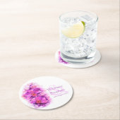 Hochzeitspinke, orchide Aquarellpapier-Untersetzer Runder Pappuntersetzer (Vor Ort)