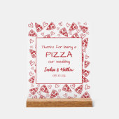 Hochzeitspizza nach dem Party Rot Italienische Han Acrylschild (Vorderseite)
