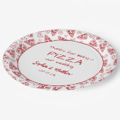 Hochzeitspizza nach dem Party Rot Italienische Han Pappteller (Schrägansicht)