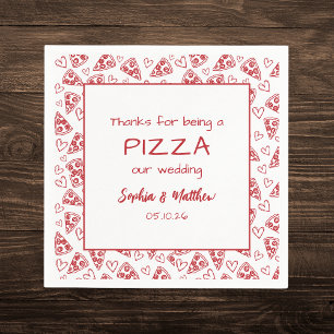 Hochzeitspizza nach dem Party Rot Italienische Han Serviette