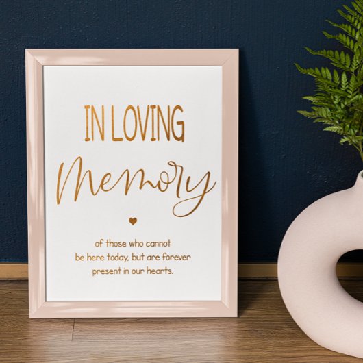 Hochzeitsplakat "In Loving Memory" 8x10 Poster