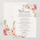 Hochzeitsplan Antique Rose - Gästekalender Programm (Vorne/Hinten)