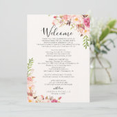 Hochzeitsplan Antique Rose - Gästekalender Programm (Stehend Vorderseite)