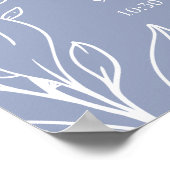Hochzeitsplan Blaue Blumen Poster (Ecke)