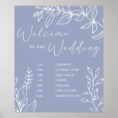 Hochzeitsplan Blaue Blumen Poster (Vorne)