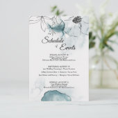 Hochzeitsplan für aquamarine Wasserfarben Begleitkarte (Stehend Vorderseite)