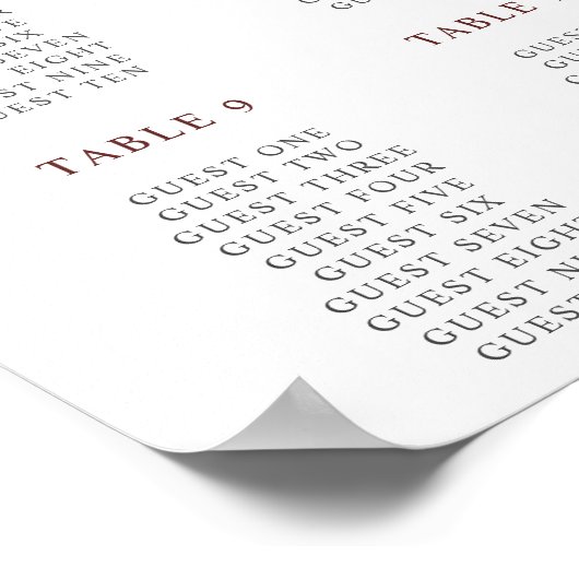 Hochzeitsplan für Burgund und Seestreitkräfte Poster (Ecke)