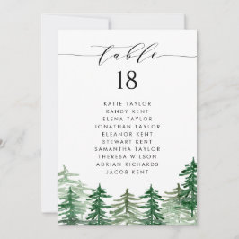 Hochzeitsplan für den Wald mit Wasserfarben Einladung