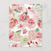 Hochzeitsplan für Hochzeiten an den Wasserfarben Begleitkarte (Rückseite)