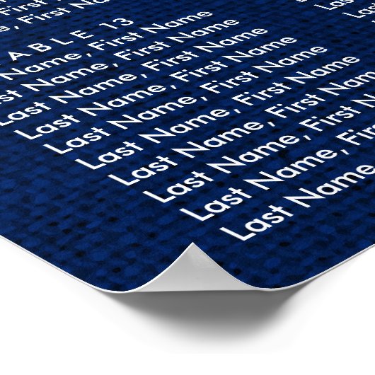 Hochzeitsplan für Hochzeiten von Blaublauer Sonnen Poster (Ecke)