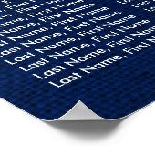 Hochzeitsplan für Hochzeitsfeiern mit Blauer Sonne Poster (Ecke)